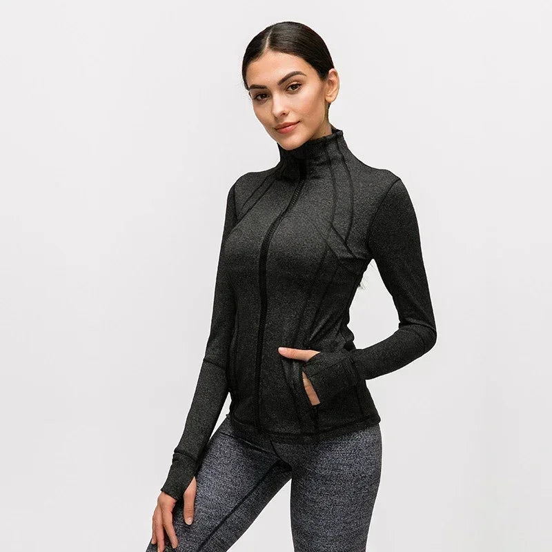 Lemon Women Defines Jacket Naked Yoga Coat Long Sleeve Crop Top Zipper Fitness Running Shirts Workout Clothes Sportswear