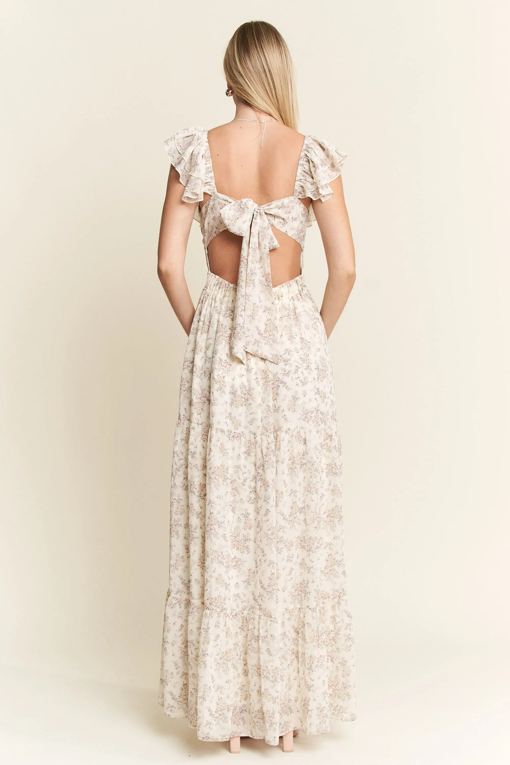 Jade By Jane Full Size Ruffle Sleeve Tiered Maxi Dress Plus Size